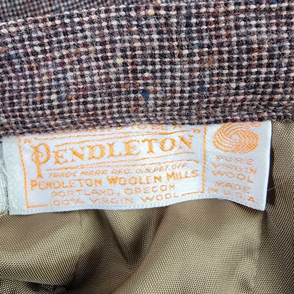 Pendleton Vintage Pure Virgin Wool Size 6? Pencil Skirt Brown Pockets Zip Back - Picture 10 of 10